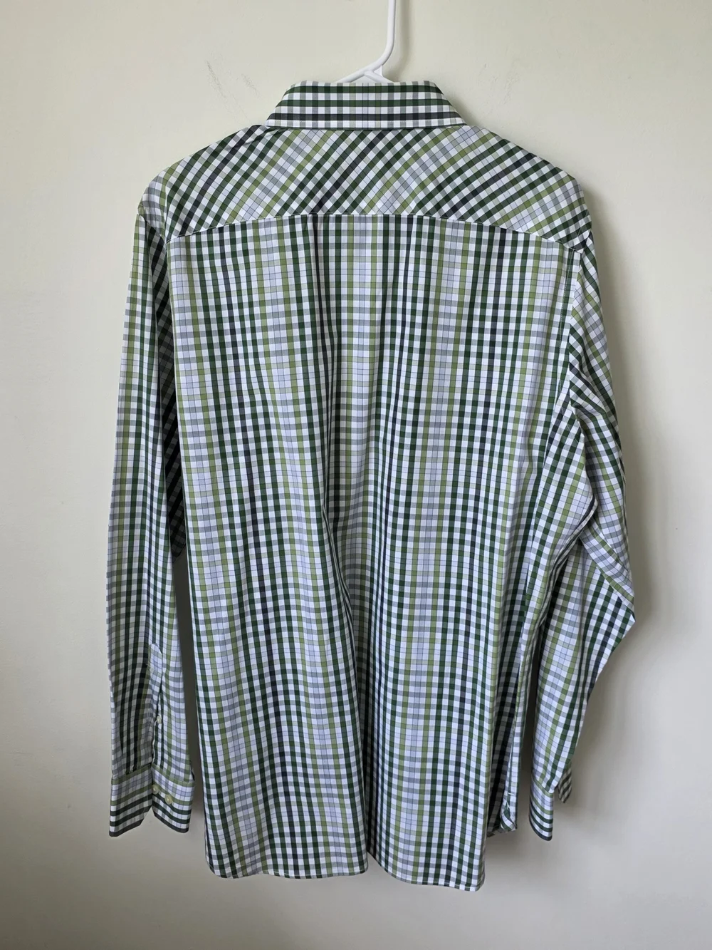 Banana Republic Green and White Checked Dress Shirt